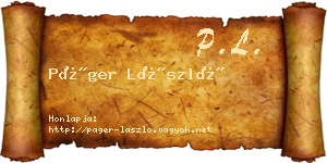 Páger László névjegykártya