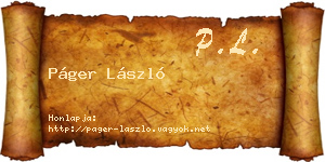 Páger László névjegykártya